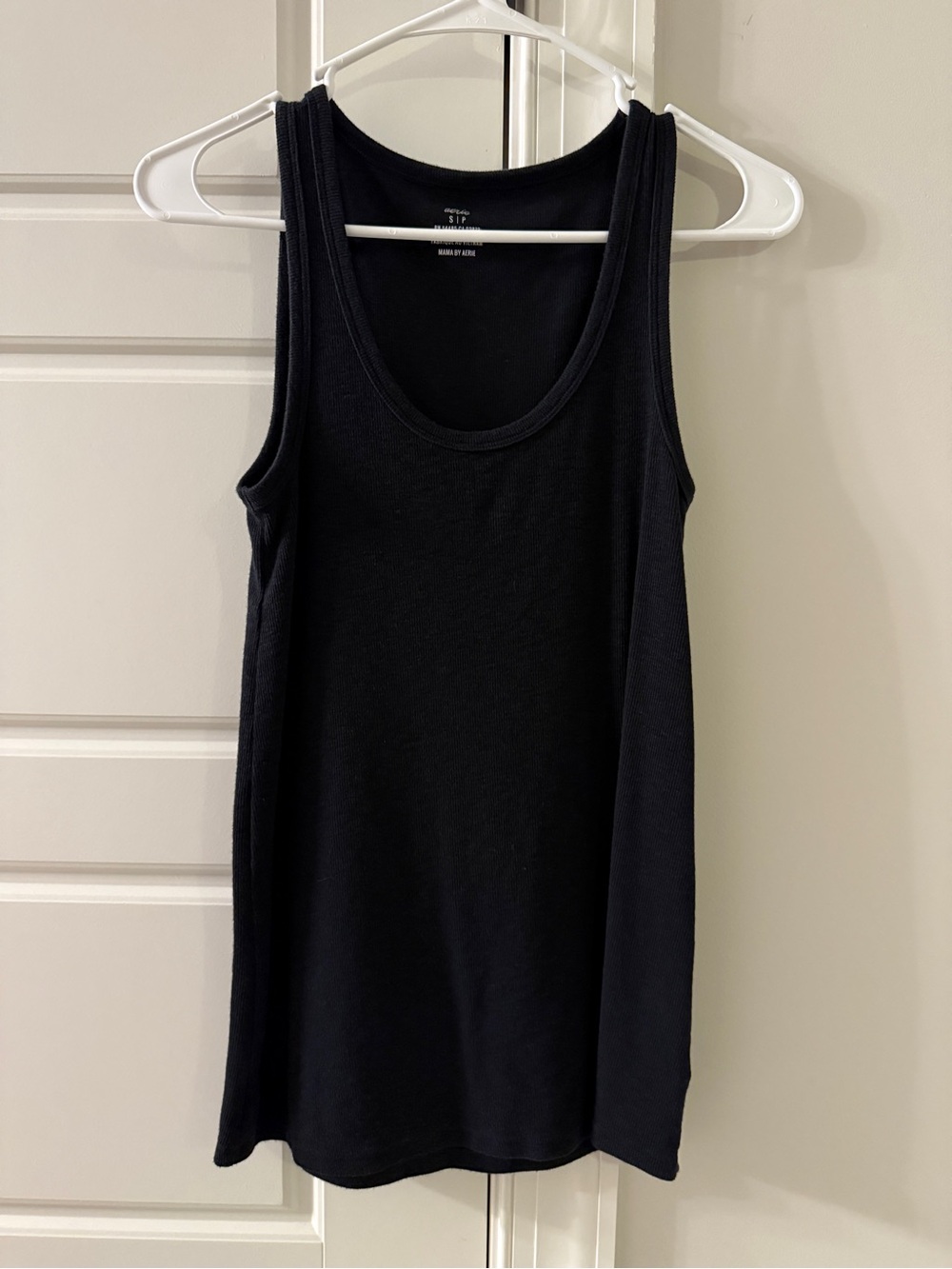 aerie Black Maternity Scoop Neck Tank Top